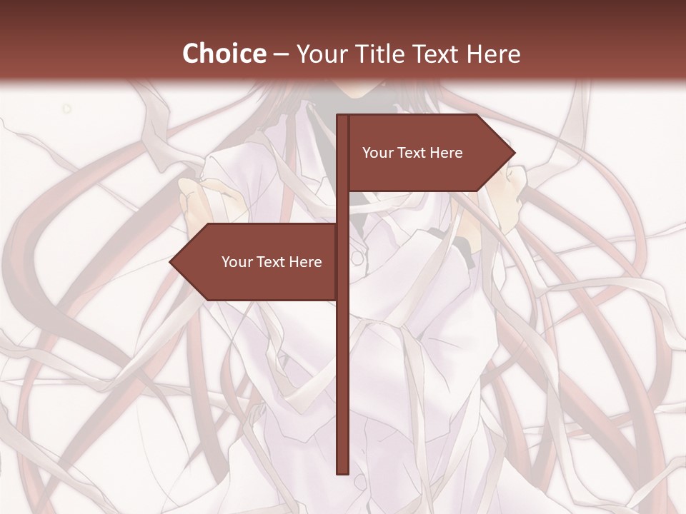 A Woman With Red Hair Is Standing In Front Of A Tree PowerPoint Template