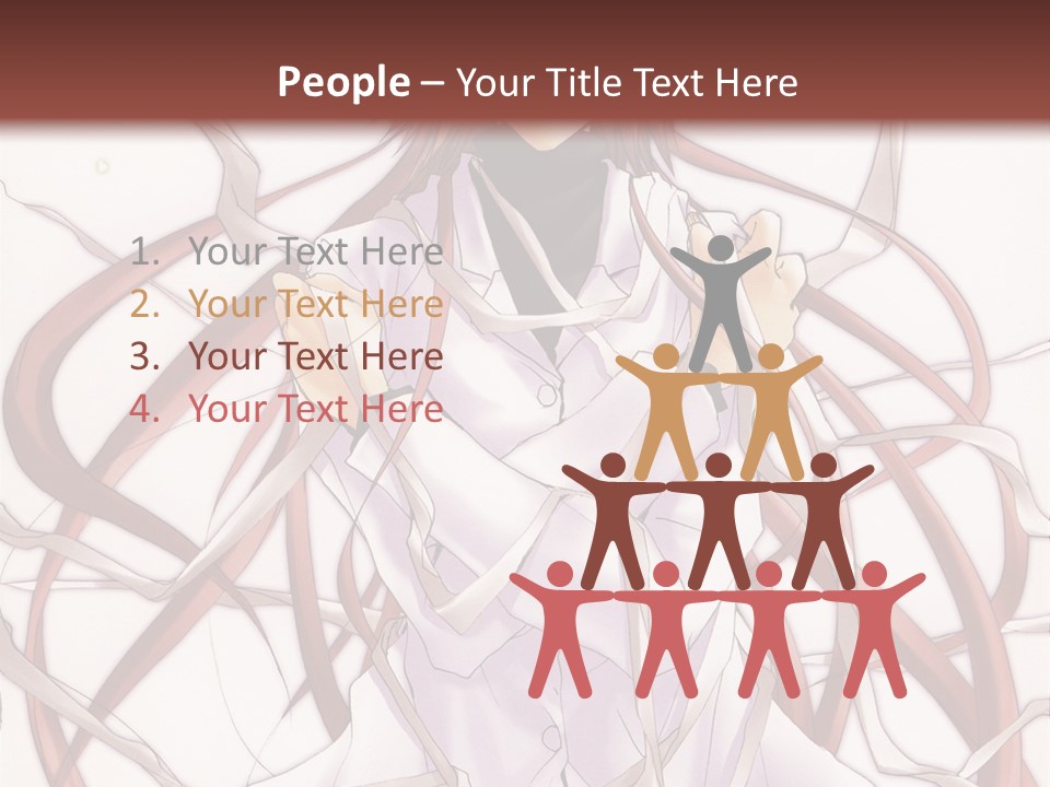 A Woman With Red Hair Is Standing In Front Of A Tree PowerPoint Template