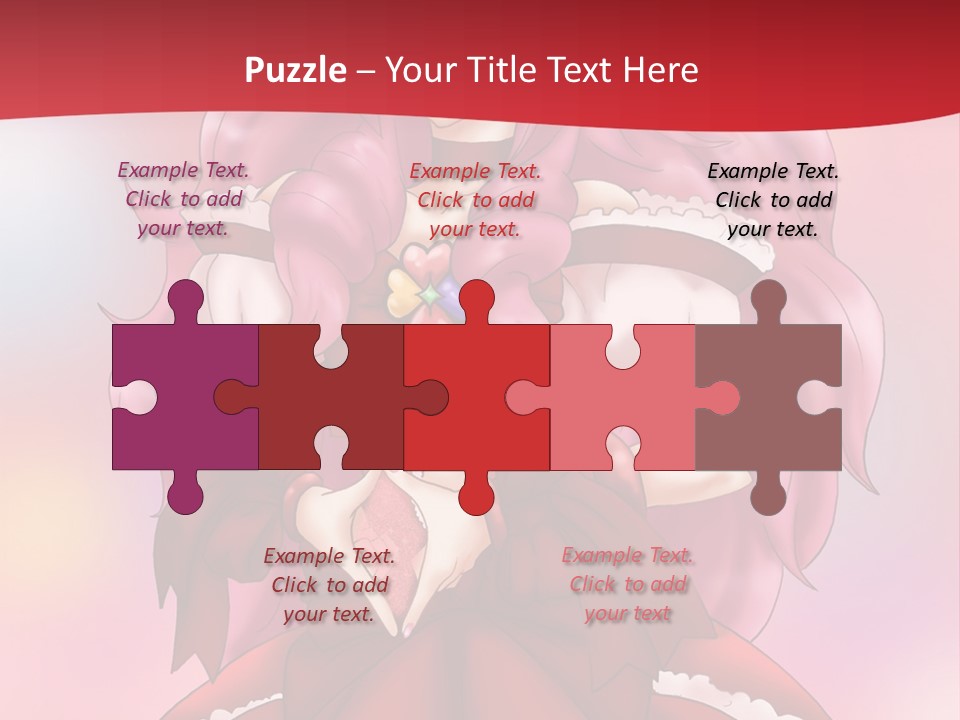 A Girl In A Red Dress With Pink Hair PowerPoint Template