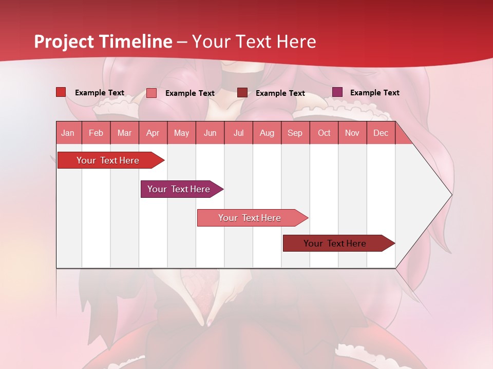 A Girl In A Red Dress With Pink Hair PowerPoint Template