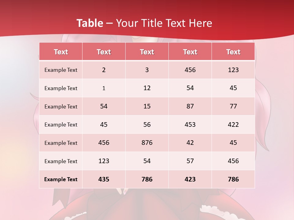 A Girl In A Red Dress With Pink Hair PowerPoint Template