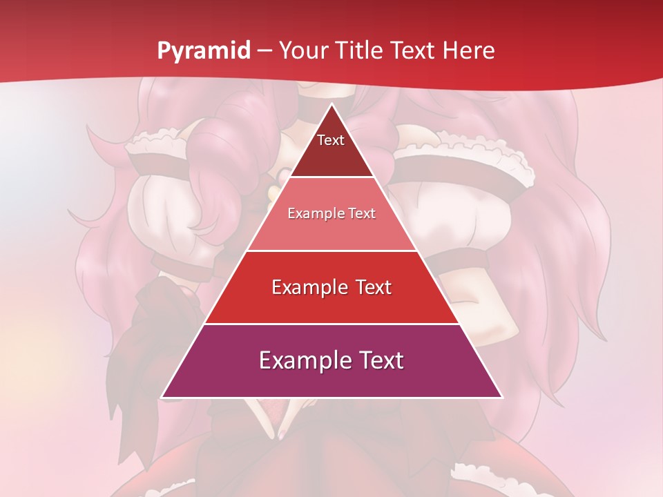 A Girl In A Red Dress With Pink Hair PowerPoint Template