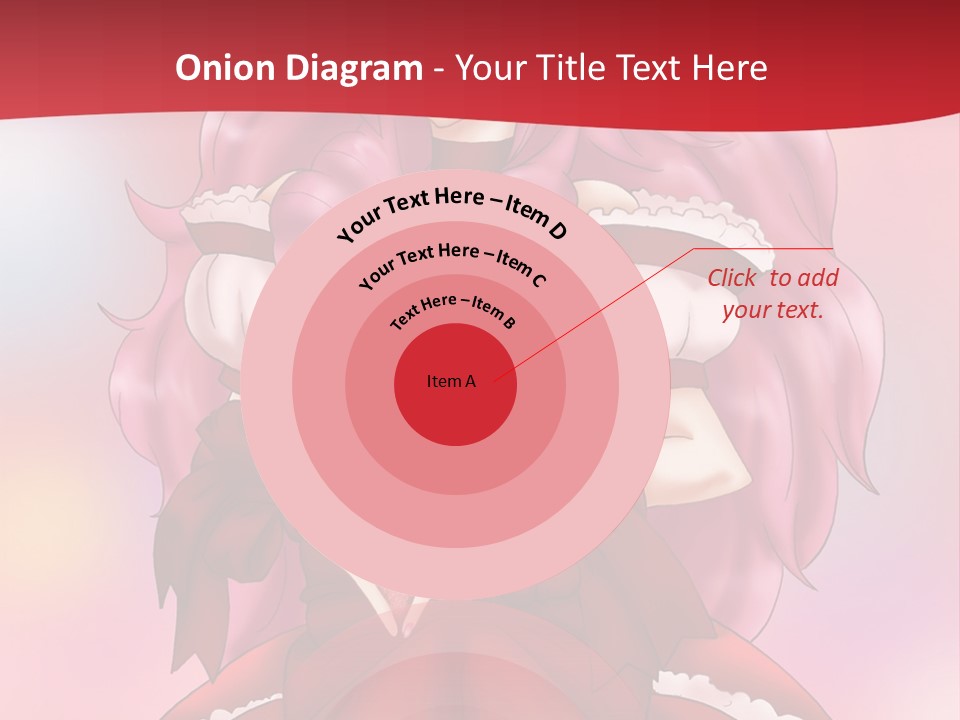 A Girl In A Red Dress With Pink Hair PowerPoint Template