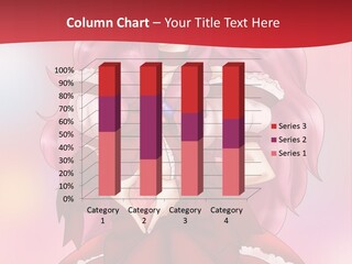 A Girl In A Red Dress With Pink Hair PowerPoint Template