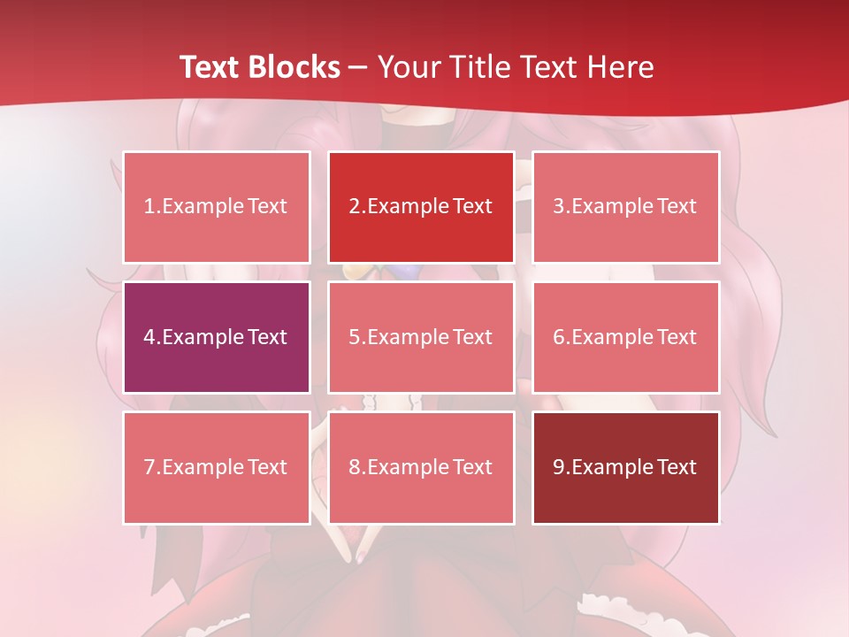 A Girl In A Red Dress With Pink Hair PowerPoint Template