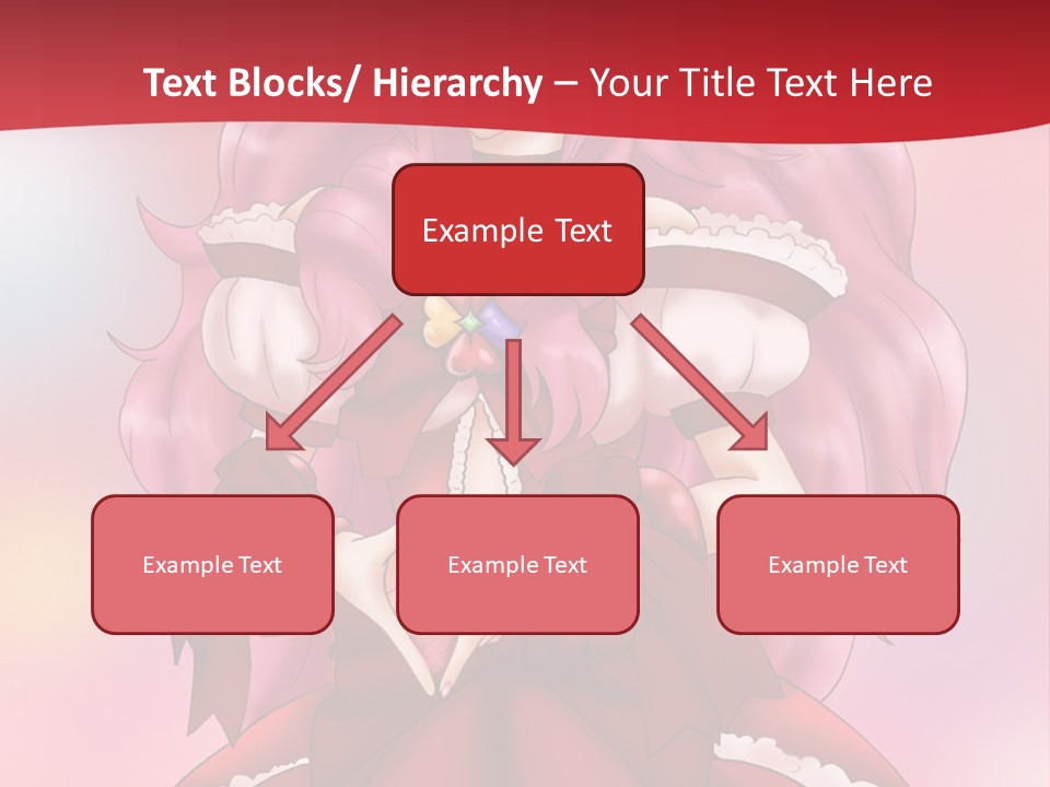 A Girl In A Red Dress With Pink Hair PowerPoint Template