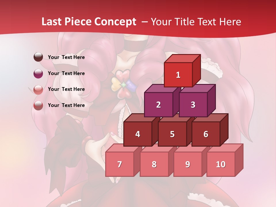 A Girl In A Red Dress With Pink Hair PowerPoint Template