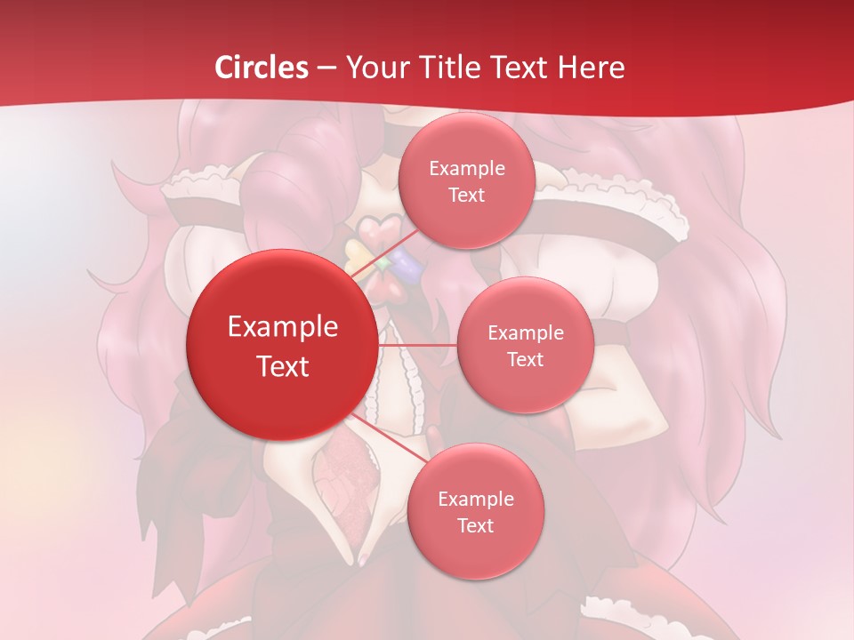 A Girl In A Red Dress With Pink Hair PowerPoint Template