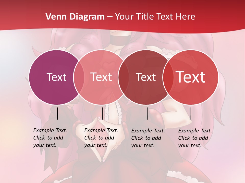 A Girl In A Red Dress With Pink Hair PowerPoint Template