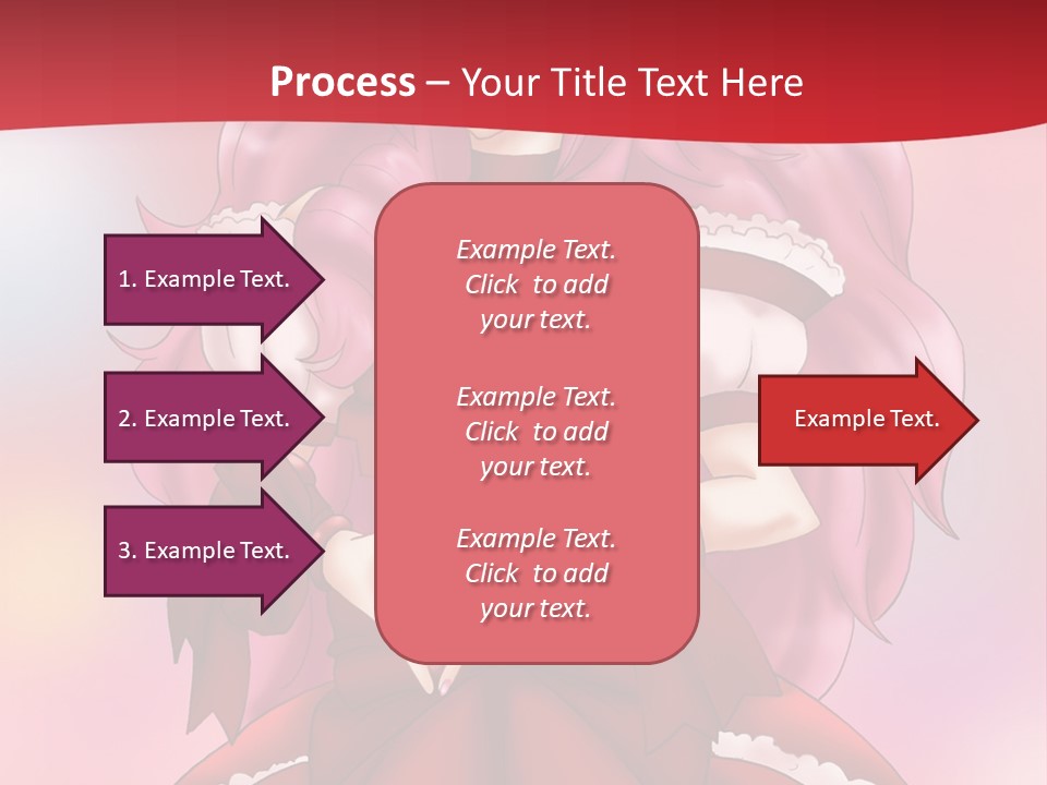 A Girl In A Red Dress With Pink Hair PowerPoint Template