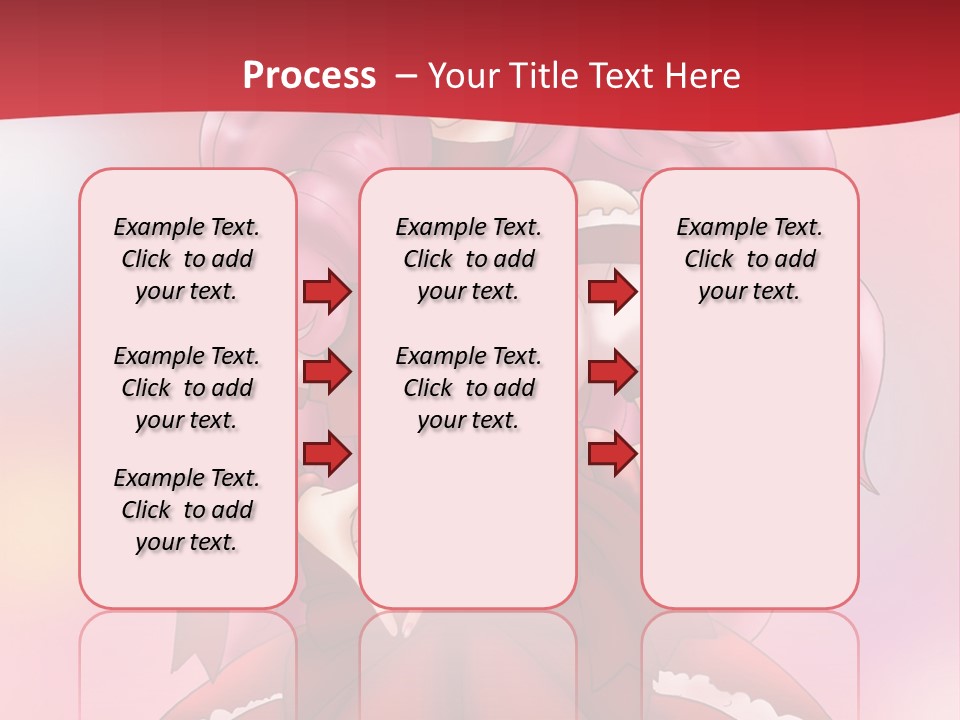 A Girl In A Red Dress With Pink Hair PowerPoint Template