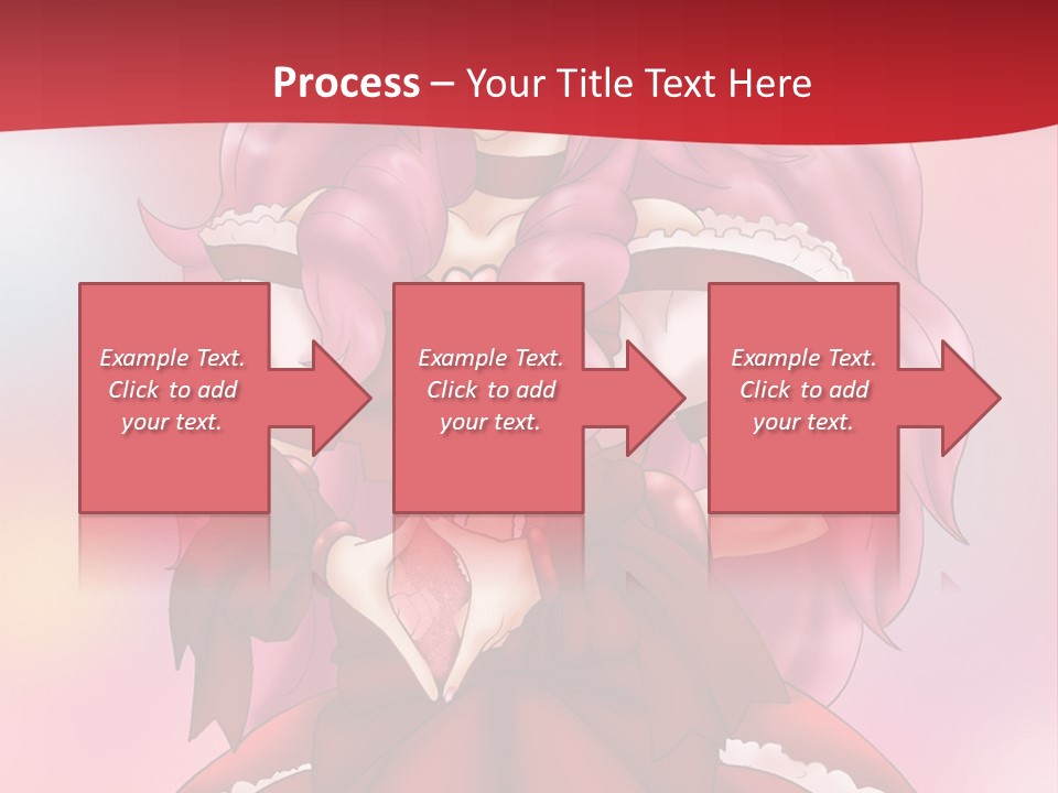 A Girl In A Red Dress With Pink Hair PowerPoint Template