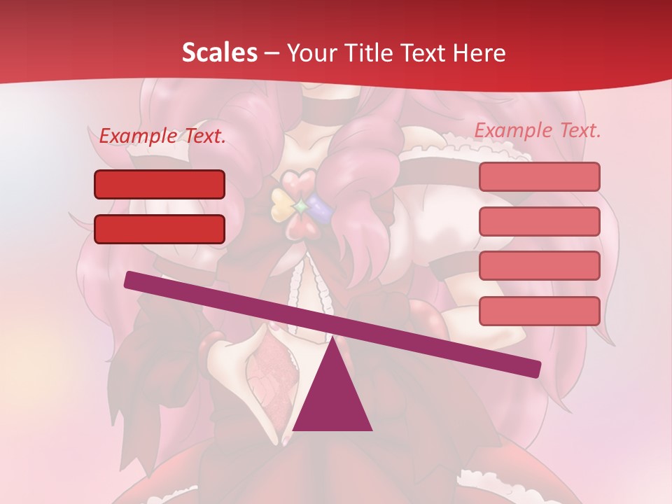 A Girl In A Red Dress With Pink Hair PowerPoint Template