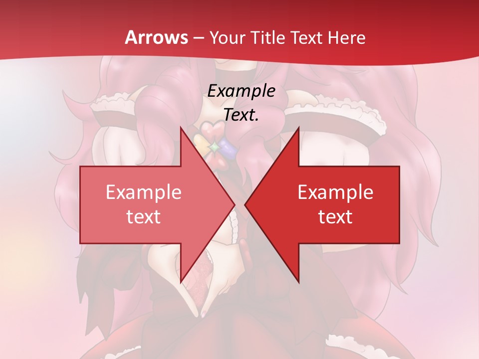 A Girl In A Red Dress With Pink Hair PowerPoint Template