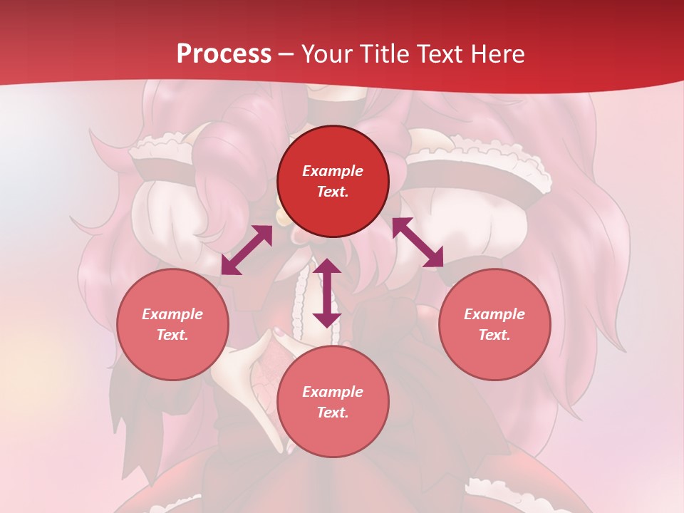 A Girl In A Red Dress With Pink Hair PowerPoint Template