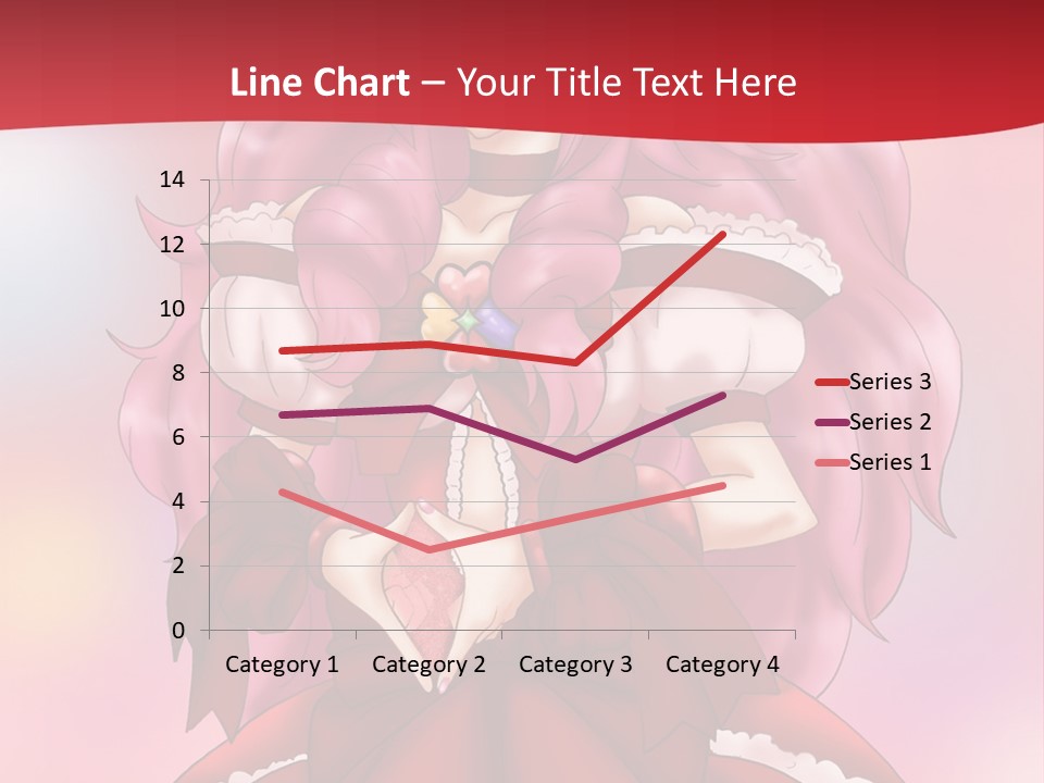 A Girl In A Red Dress With Pink Hair PowerPoint Template