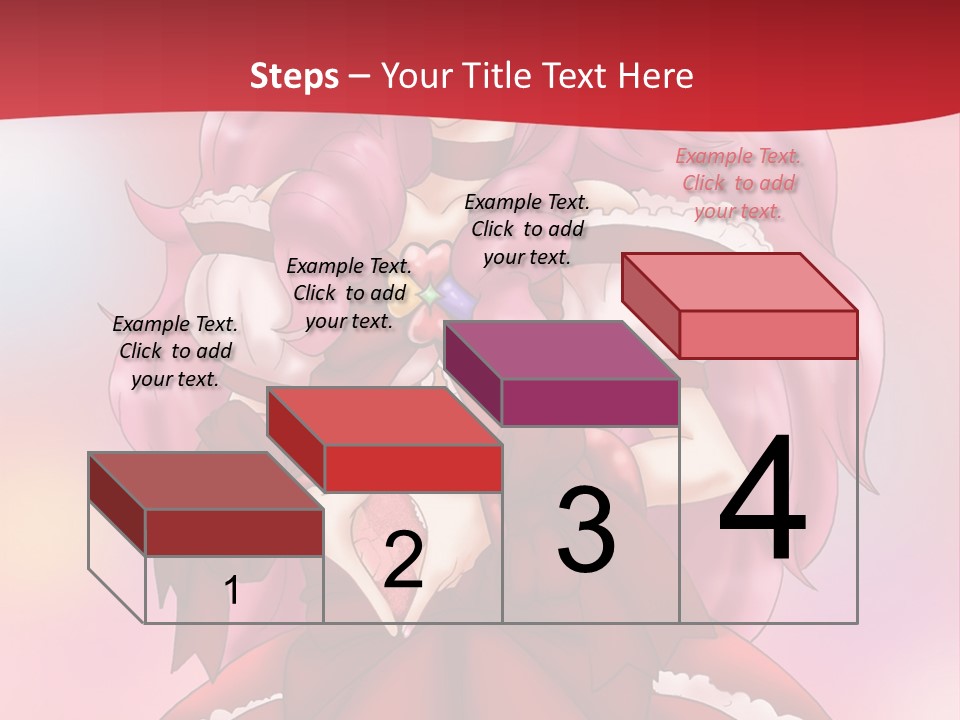 A Girl In A Red Dress With Pink Hair PowerPoint Template