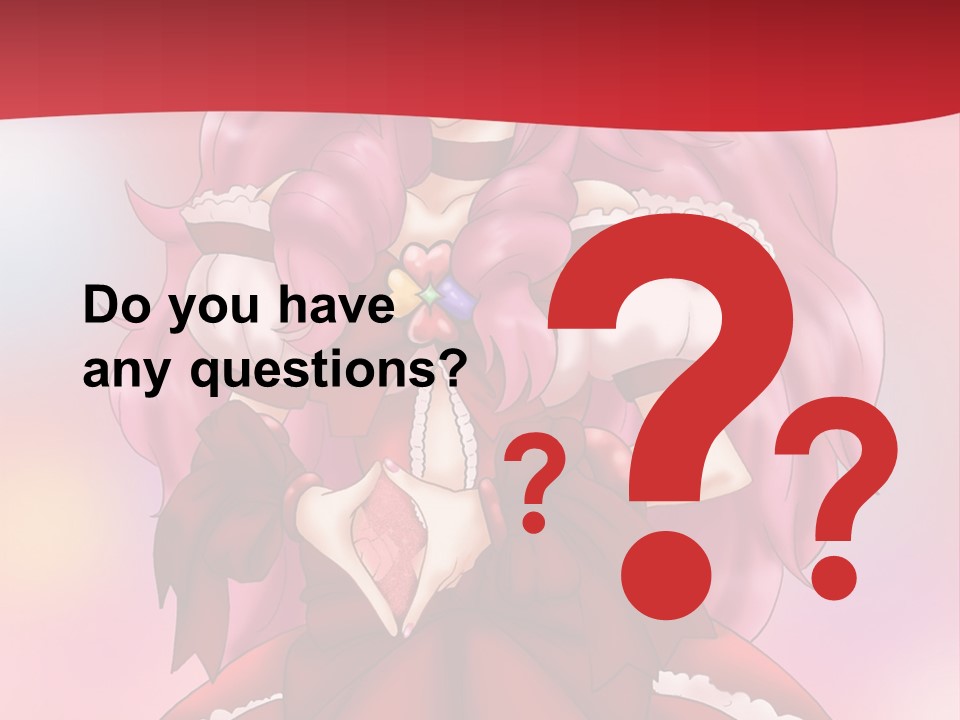 A Girl In A Red Dress With Pink Hair PowerPoint Template