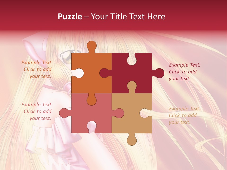 A Girl With Long Blonde Hair And A Pink Dress PowerPoint Template