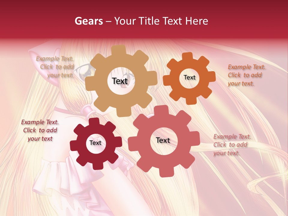 A Girl With Long Blonde Hair And A Pink Dress PowerPoint Template