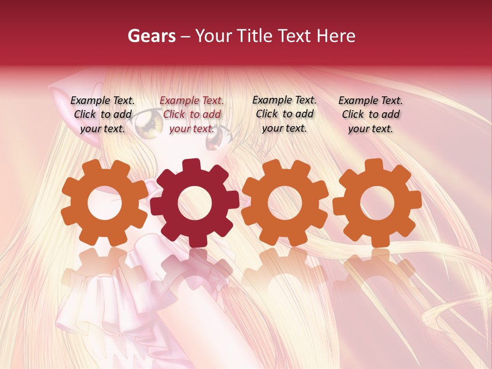 A Girl With Long Blonde Hair And A Pink Dress PowerPoint Template