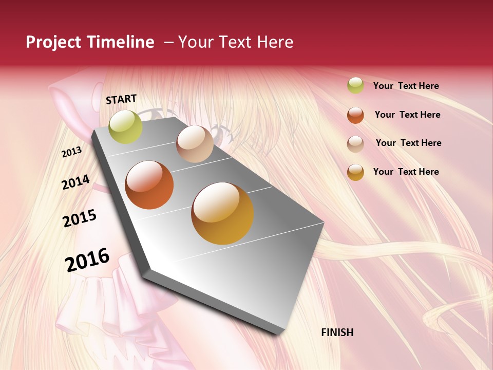 A Girl With Long Blonde Hair And A Pink Dress PowerPoint Template