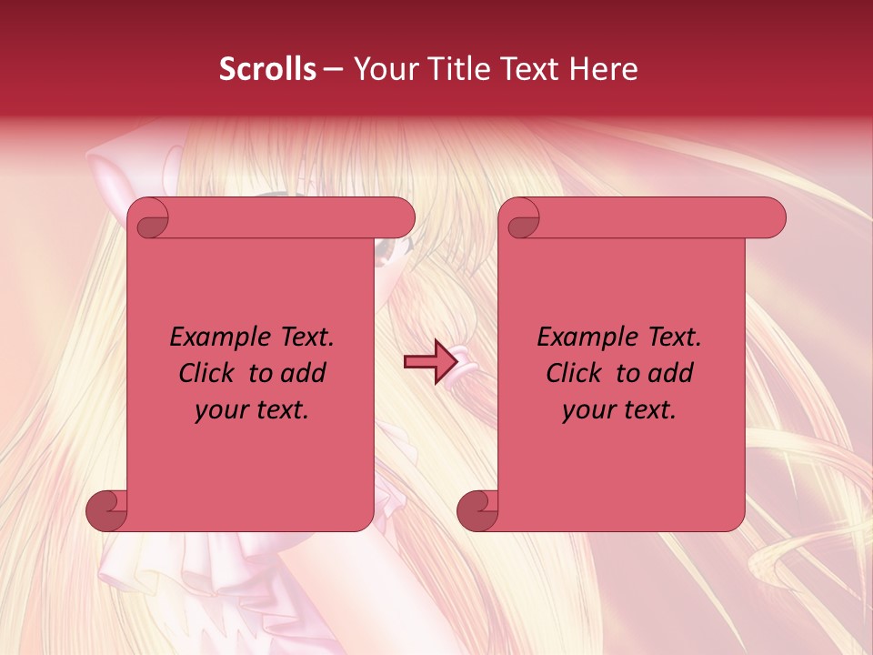 A Girl With Long Blonde Hair And A Pink Dress PowerPoint Template