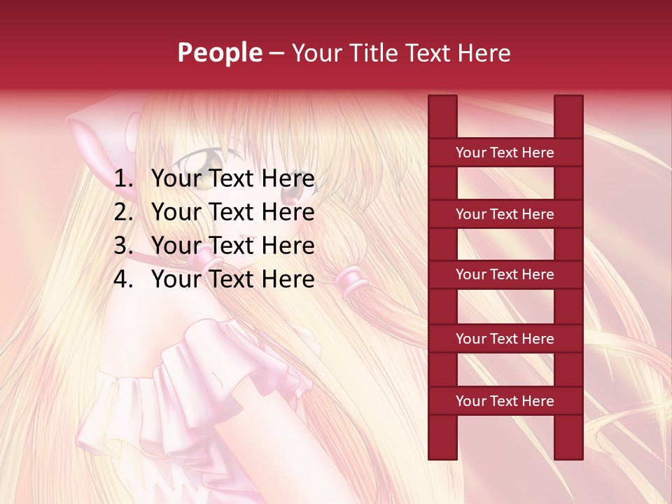 A Girl With Long Blonde Hair And A Pink Dress PowerPoint Template