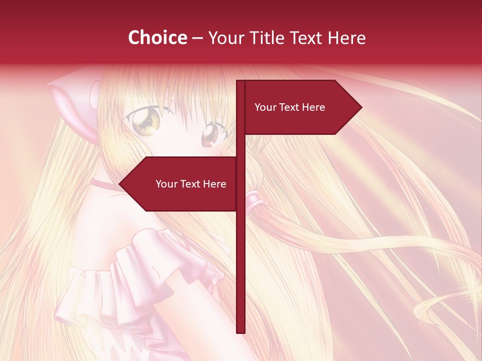 A Girl With Long Blonde Hair And A Pink Dress PowerPoint Template