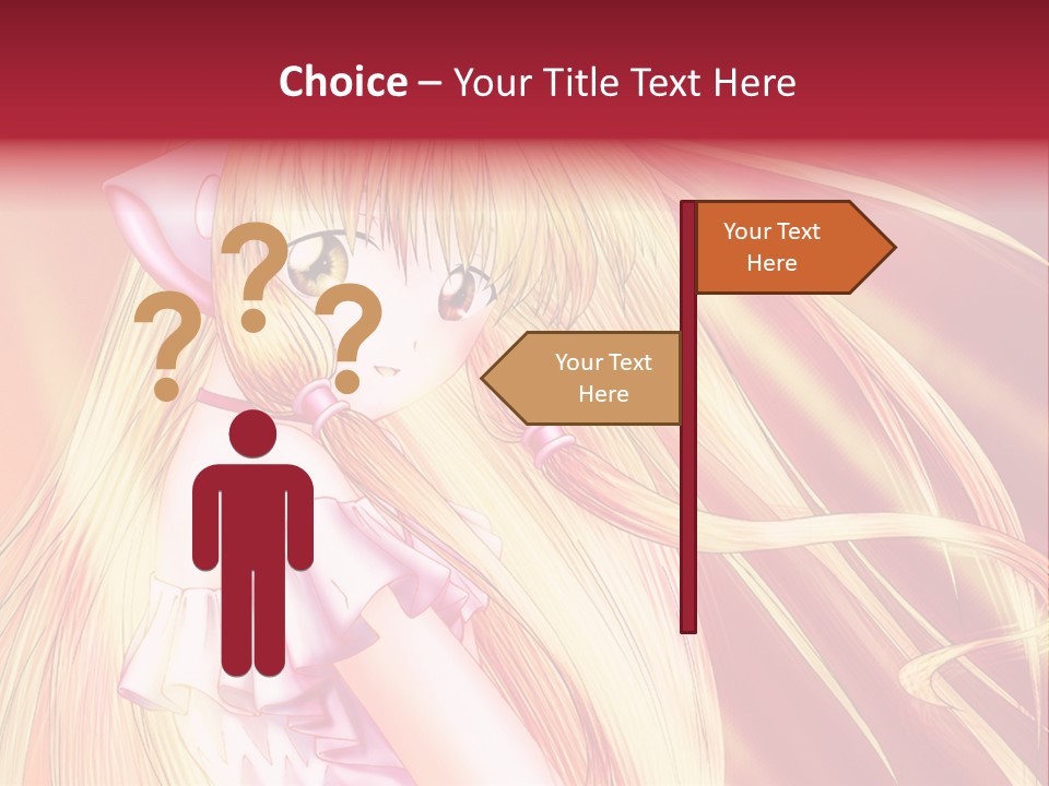 A Girl With Long Blonde Hair And A Pink Dress PowerPoint Template