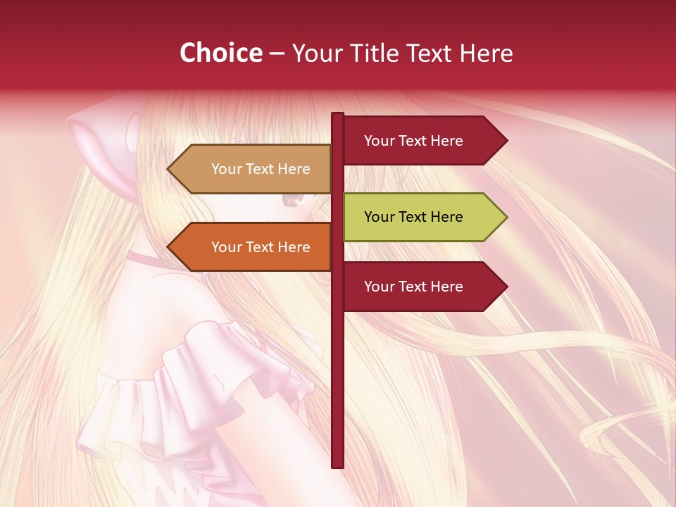 A Girl With Long Blonde Hair And A Pink Dress PowerPoint Template