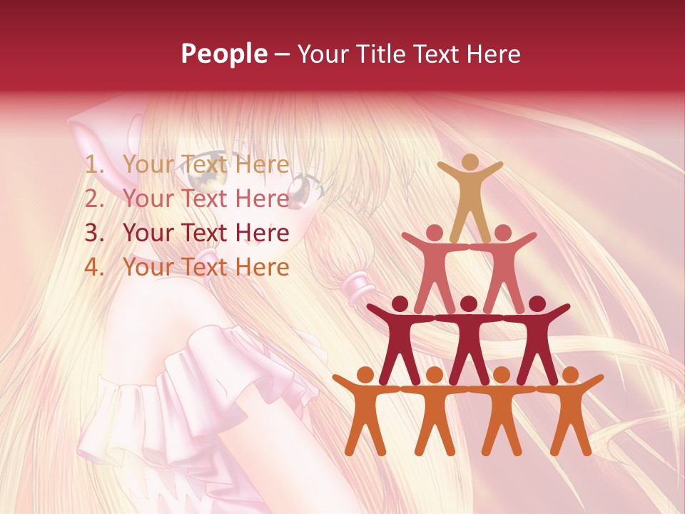 A Girl With Long Blonde Hair And A Pink Dress PowerPoint Template
