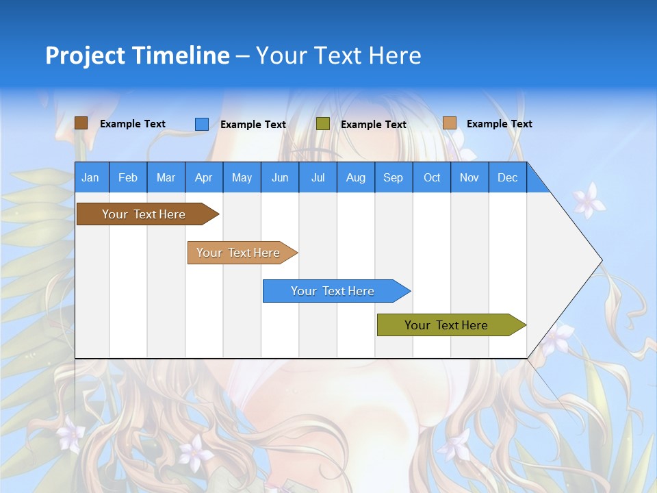 A Woman With Long Hair And Green Eyes Is Posing In Front Of A Blue Background PowerPoint Template