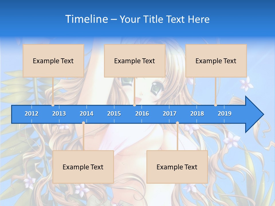 A Woman With Long Hair And Green Eyes Is Posing In Front Of A Blue Background PowerPoint Template