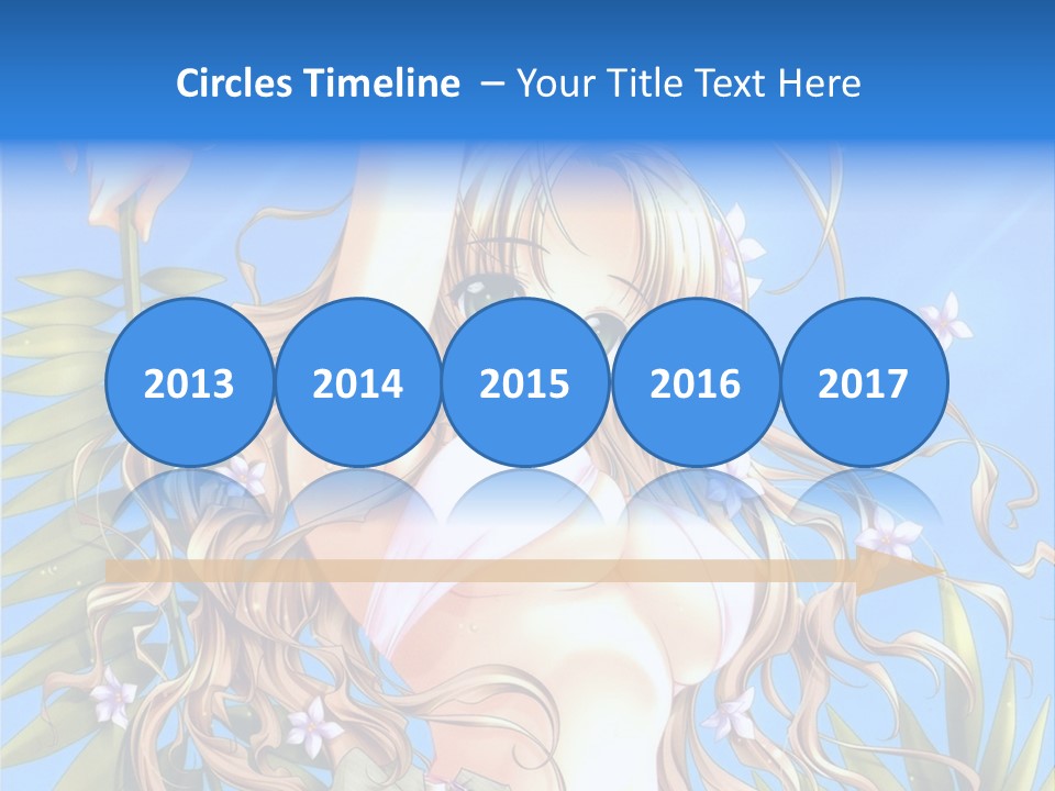 A Woman With Long Hair And Green Eyes Is Posing In Front Of A Blue Background PowerPoint Template