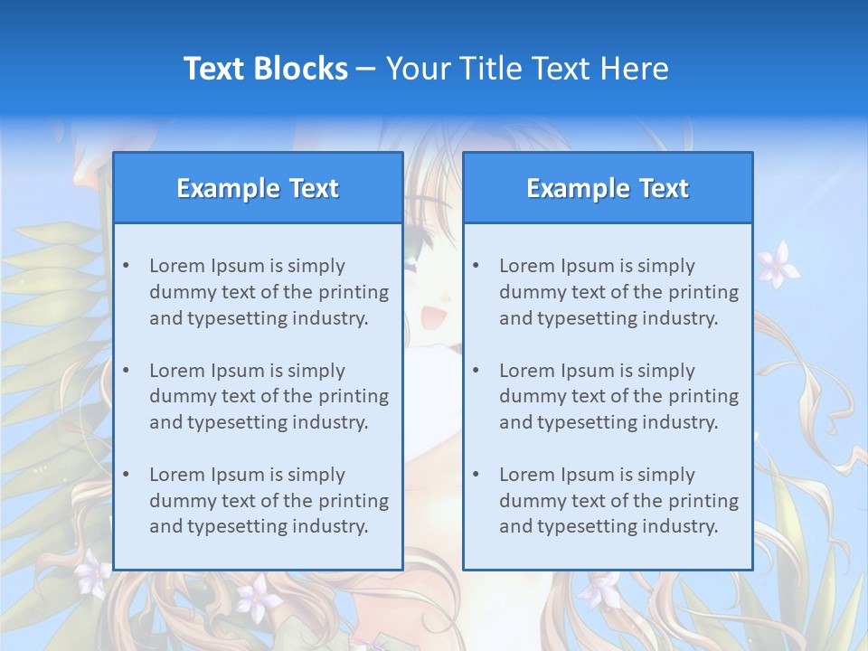 A Woman With Long Hair And Green Eyes Is Posing In Front Of A Blue Background PowerPoint Template