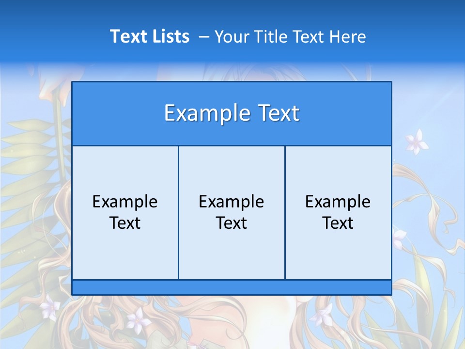 A Woman With Long Hair And Green Eyes Is Posing In Front Of A Blue Background PowerPoint Template