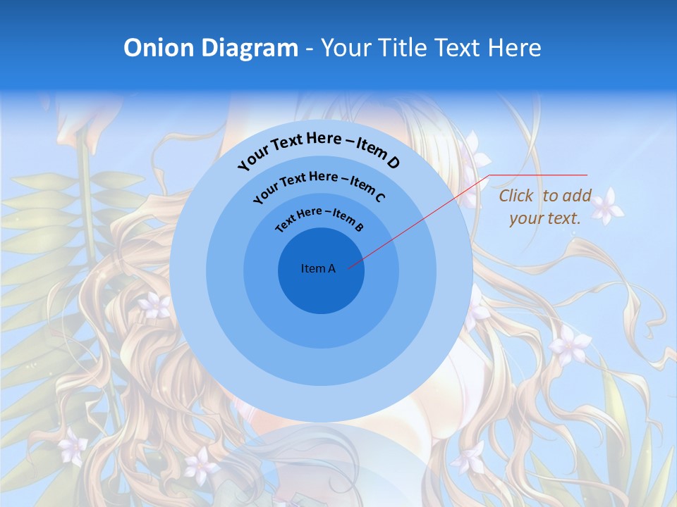 A Woman With Long Hair And Green Eyes Is Posing In Front Of A Blue Background PowerPoint Template