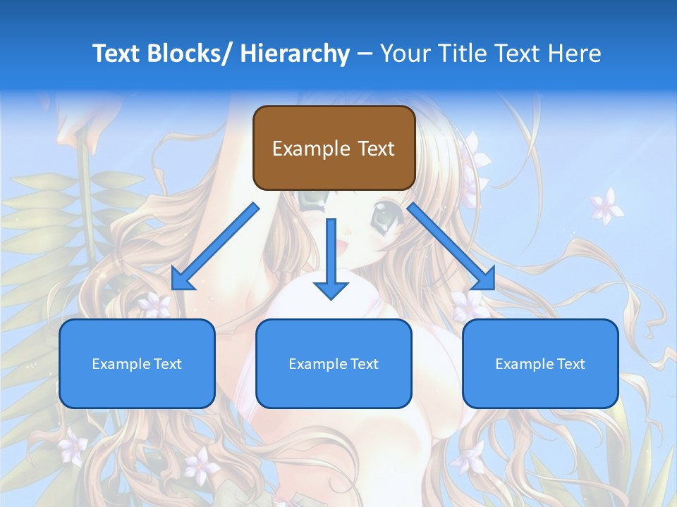 A Woman With Long Hair And Green Eyes Is Posing In Front Of A Blue Background PowerPoint Template