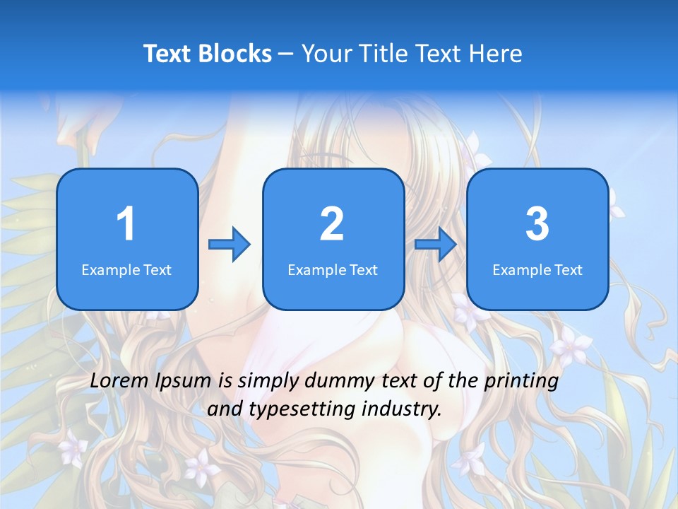 A Woman With Long Hair And Green Eyes Is Posing In Front Of A Blue Background PowerPoint Template