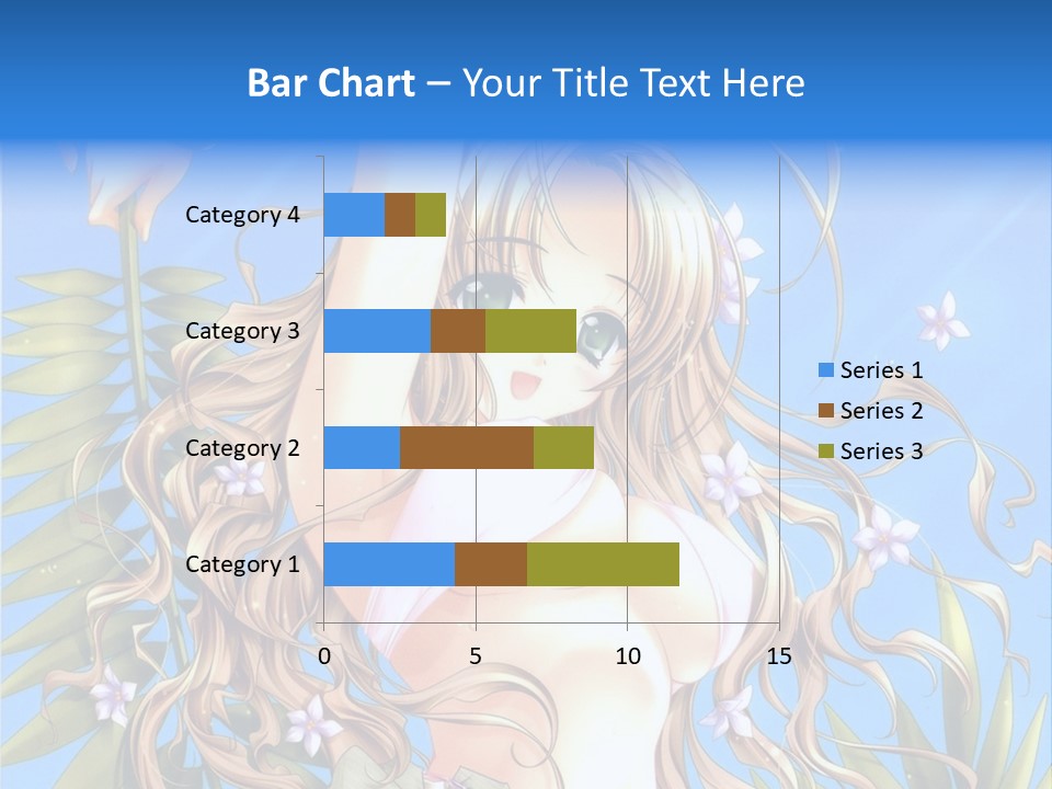 A Woman With Long Hair And Green Eyes Is Posing In Front Of A Blue Background PowerPoint Template