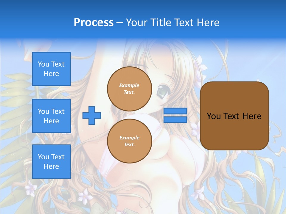 A Woman With Long Hair And Green Eyes Is Posing In Front Of A Blue Background PowerPoint Template