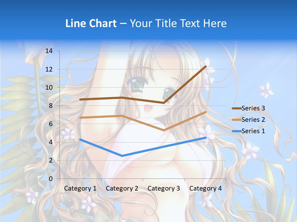 A Woman With Long Hair And Green Eyes Is Posing In Front Of A Blue Background PowerPoint Template