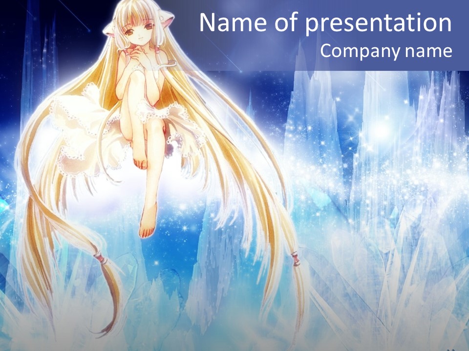 A Beautiful Blond Haired Girl Sitting On Top Of A Tree PowerPoint Template