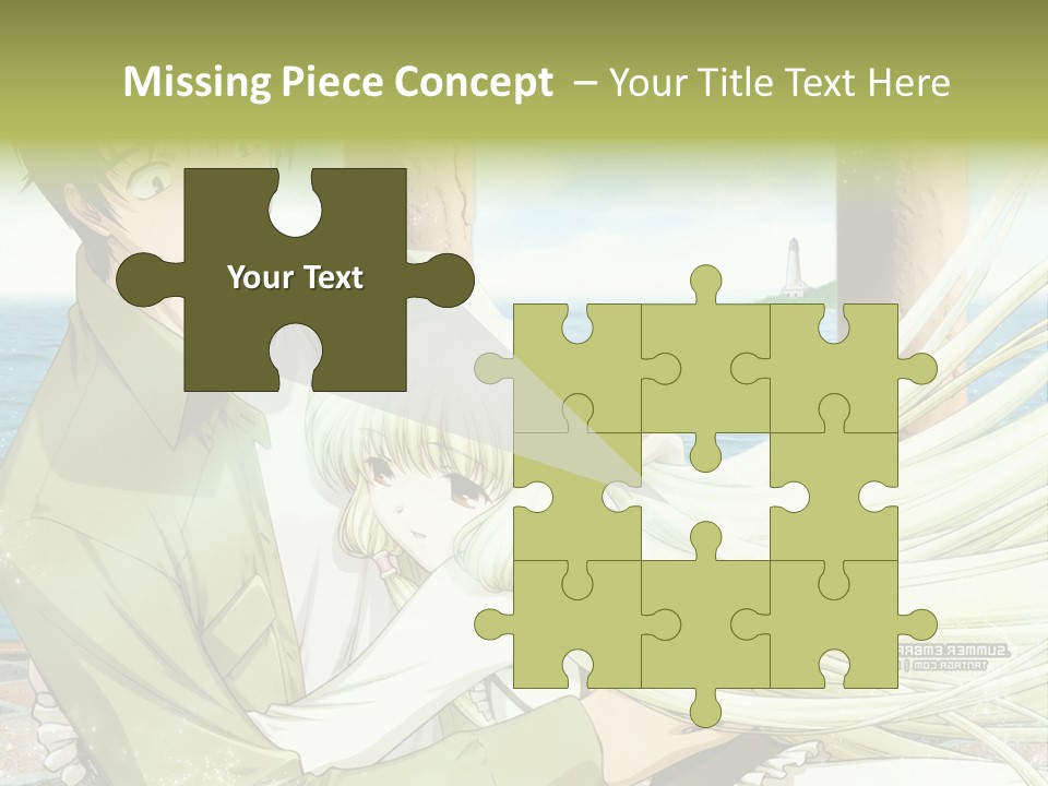 A Couple Of Anime Characters Sitting Next To Each Other PowerPoint Template