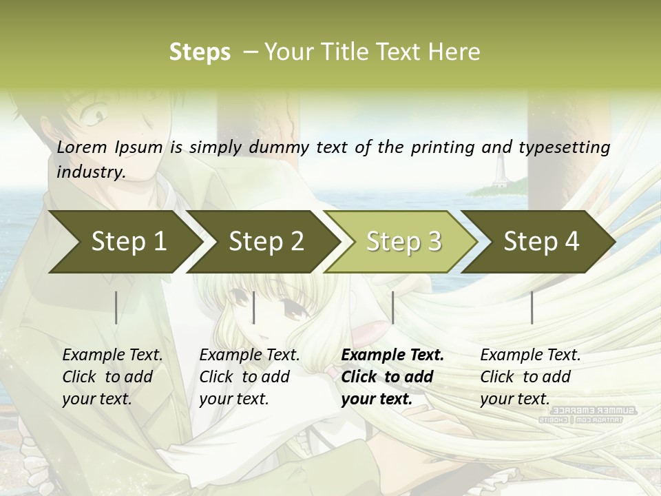 A Couple Of Anime Characters Sitting Next To Each Other PowerPoint Template
