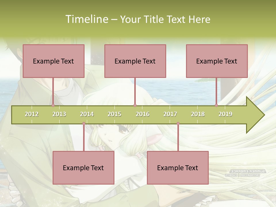 A Couple Of Anime Characters Sitting Next To Each Other PowerPoint Template