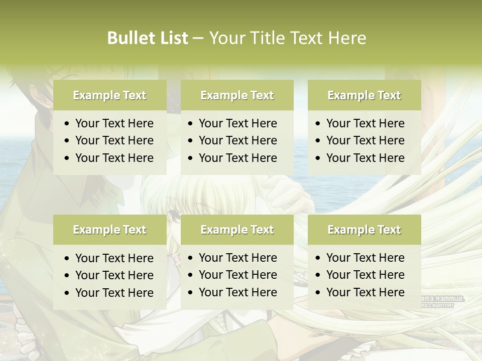 A Couple Of Anime Characters Sitting Next To Each Other PowerPoint Template