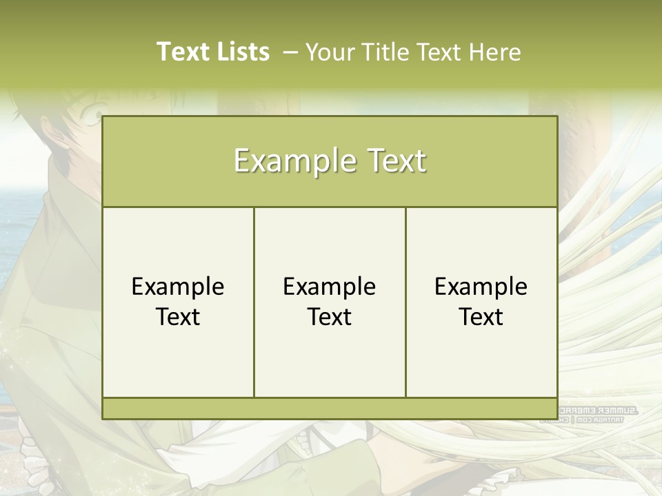 A Couple Of Anime Characters Sitting Next To Each Other PowerPoint Template