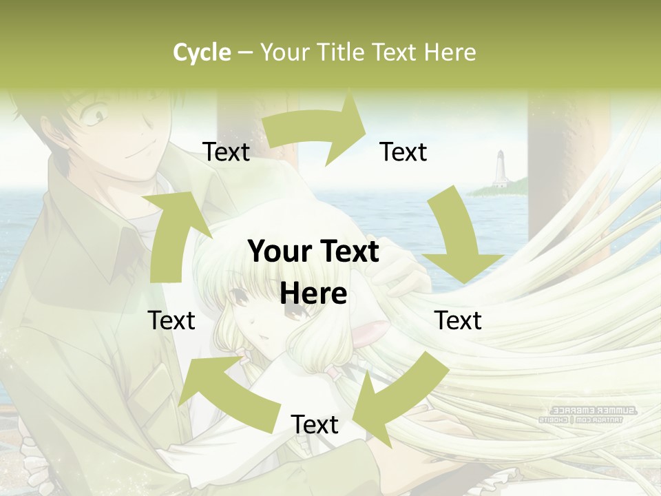 A Couple Of Anime Characters Sitting Next To Each Other PowerPoint Template